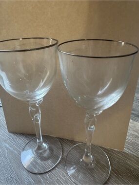 Lenox USA platinum rimmed rhythm goblets